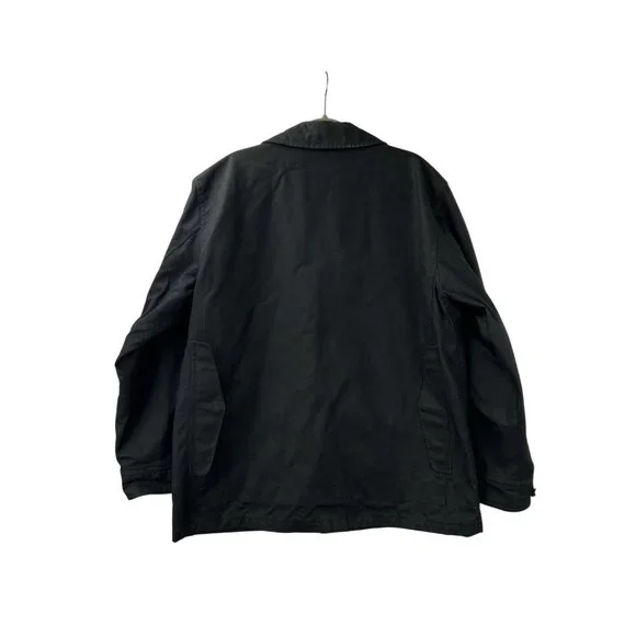 Vintage Polo Ralph Lauren Mens XL Waxed Oilcloth Leather Field Jacket Black - Picture 7 of 15
